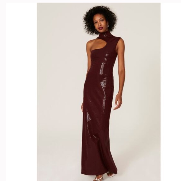 Solace London Yara Sequin Maxi red/burgundy Dress/gown - Picture 1 of 2